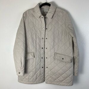Joie Overside Quilted Cream Gray w/ pockets Jacket Women’s Medium